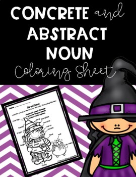Preview of Concrete and Abstract Noun Coloring - Witch