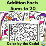 Addition Facts Color by the Code Sums to 20