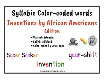 Preview of Color-coded Syllabic Words ~African American Inventions Edition~
