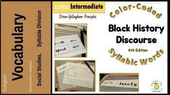 Preview of Color-coded Syllabic Words~Essential Black History Discourse~Vocabulary Google