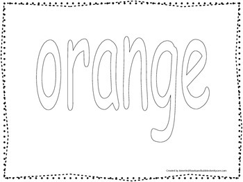 orange color worksheets teachers pay teachers