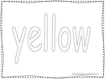color collage spelling spell and color the word yellow preschool worksheet