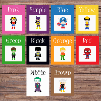 color flash cards preschoolpre k colors color cards superhero