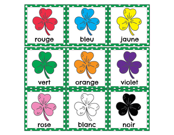 St. Patrick's Day Color french bingo/ Les couleurs en français