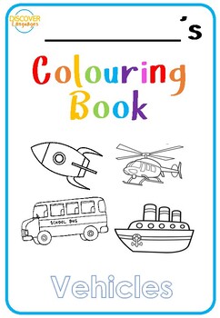 Preview of Color in Vehicles - FREE 8 Page Coloring Book on Things That Go