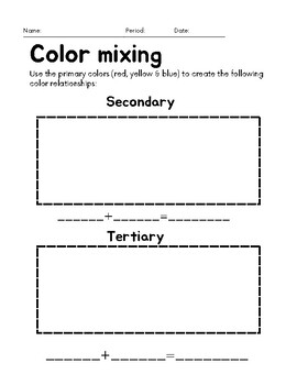 Preview of Color mixing