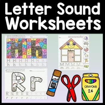 letter sounds worksheets 26 pages a z beginning sounds