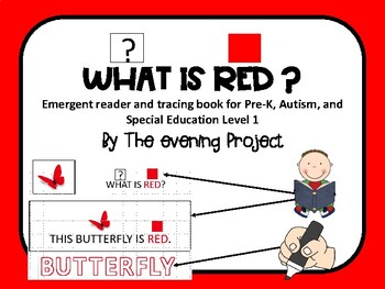 Preview of Color red-emergent reader/writing book for Pre-K, Autism & Spec. Educ. level 1&2