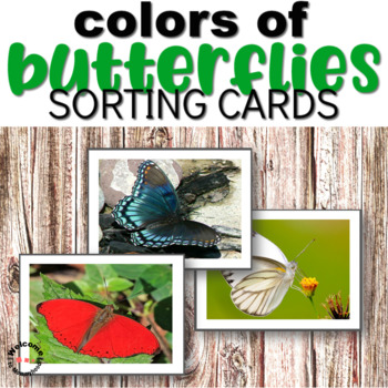 Preview of Color sorting cards: colors of butterflies