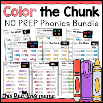 Preview of Color the Chunk Phonics Bundle