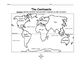 printable continents of the world