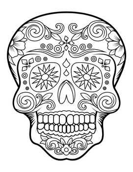 Oceano canción Finito Color the Dia De Los Muertos Calavera - (Skull) Freebie # 2 | TPT