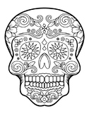 Color the Dia De Los Muertos Calavera - (Skull) Freebie # 2