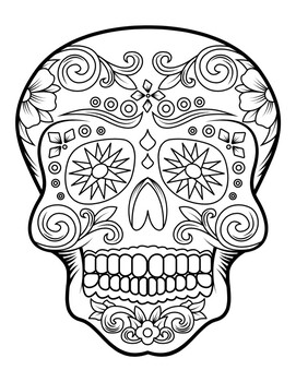 Preview of Color the Dia De Los Muertos Calavera - (Skull) Freebie # 2