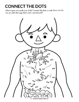 Preview of Connect the Dots Anatomy Worksheet (Pipette Kids Science Coloring Book)