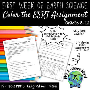 Preview of Color the ESRT (Earth Science Reference Tables) Assignment