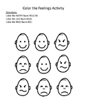 Color the Feelings Activity- 3 printable worksheets