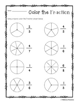 Preview of Color the Fraction Math Worksheet