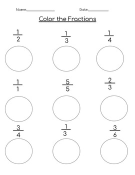 Preview of Color the Fractions