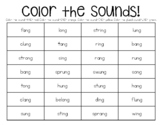 Color the Glued Sounds- ANG, ING, ONG, UNG