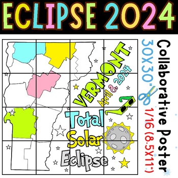Preview of Color the Green Mountain State's Eclipse 2024  - Vermont Collaborative Poster