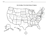 Map of the USA Printable Coloring Page