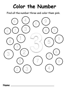 Number Coloring Worksheet - Find and Color ! by Oh Apolline | TPT