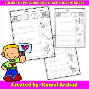 Preview of Color the Pictures and Trace sentences