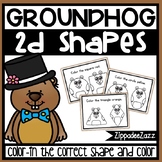 Color the Shape Task Cards Groundhog Theme