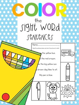 Preview of Color the Sight Word Sentences