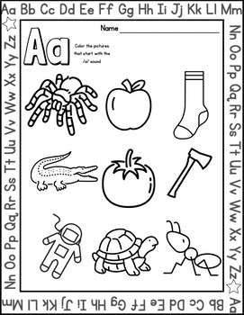 Color the Sound (Beginning Sound Worksheet) by Lit Little People