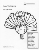 Color the Turkey-Count by Tens-Happy Thanksgiving!