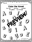 Color the Vowel--Vowel Sorting and Review