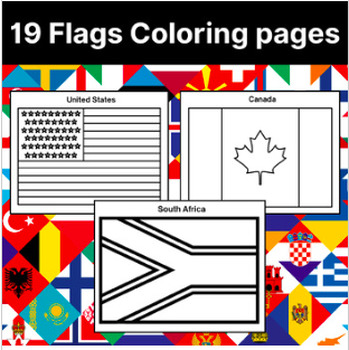 Preview of Color the World: 19 Flag Coloring Pages!