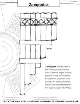 Preview of Color the Zampoñas  – Panpipes From The Andes