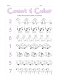 Color the correct number of animals | Color by Number  | c