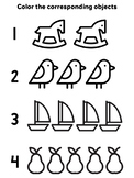 Color the corresponding objects