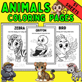 Animal Coloring Pages, PreK & Kindergarten English Language Arts