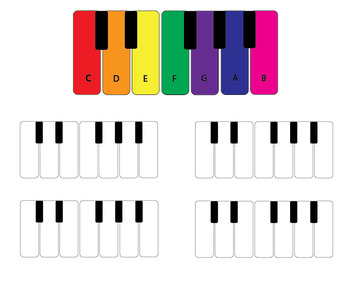 Preview of Color the piano key notes