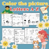 Color the picture that start with Letters A-Z / Learn vocabulary