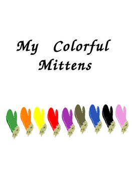 Preview of Color words Mitten projectable and printable booklet