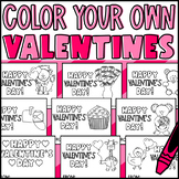Color your own Valentine Black and White Valentines