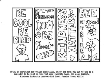 Preview of Color your own kindness bookmark