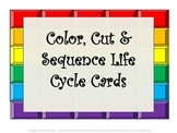 Color,Cut & Sequence Life Cycle Cards-butterfly, frog, lad
