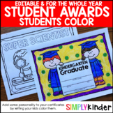 End of the Year Awards - Colorable & Editable