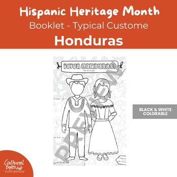 Preview of Colorable Traditional Costumes Booklet - Honduras