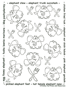 Preview of Colorable and Comical - Use Your Imagination “Elephant Stew”