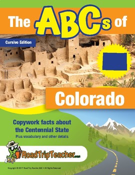 Preview of Cursive Printables: Colorado