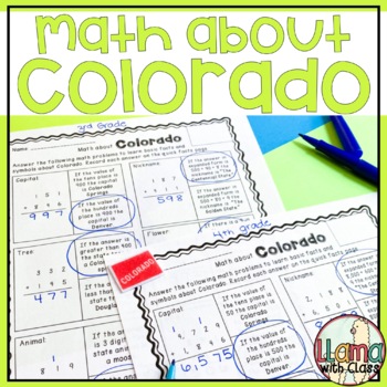 Preview of Math about Colorado State Symbols through Addition Practice