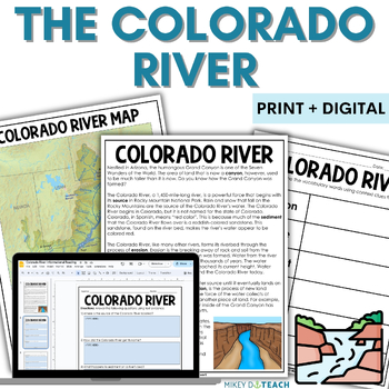 Preview of Colorado River Nonfiction Reading Activities - Vocabulary - Landforms
